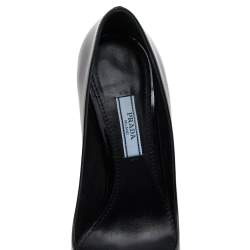 Pre Owned Prada Black Patent Leather Embellished Pointed Toe Pumps Size 36.5