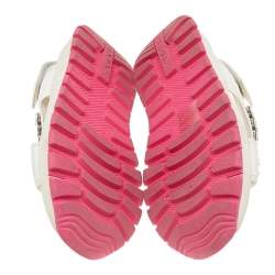 Pre Owned Prada White Leather Crystal Embellished Slingback Flat Sandals Size 35