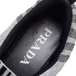 Pre Owned Prada Grey Glitter Fabric Cloudbust Sneakers Size 40.5