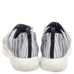 Prada Grey Glitter Fabric Cloudbust Sneakers Size 40.5