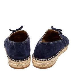 Pre Owned Prada Blue Suede Espadrille Flats Size 37.5
