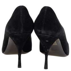 Pre Owned Prada Black Suede Pointed Toe Pumps Size 37.5