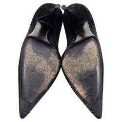 Pre Owned Prada Black Suede Pointed Toe Pumps Size 37.5