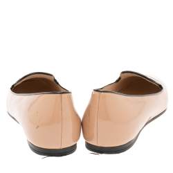 Pre Owned Prada Beige Patent Leather Ballet Flats Size 36