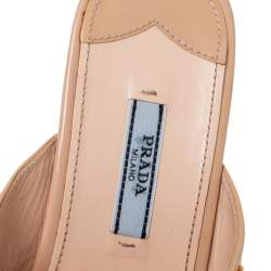 Pre Owned Prada Beige Patent Leather Wedge Platform Sandal Size 39