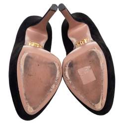 Pre Owned Prada Black Suede Leather Platform Pumps Size 37