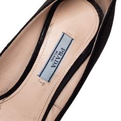 Pre Owned Prada Black Suede Leather Platform Pumps Size 37
