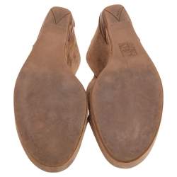 Prada Brown Suede Applique Wedge Platform Sandals Size 37