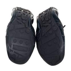 Pre Owned Prada Sport Black Patent Leather Lace-up Scrunch Ballet Flats Size 38