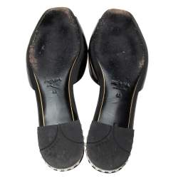 Pre Owned Prada Black Patent Leather Bow Flat Slide Sandals Size 40