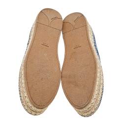 Pre Owned Prada Blue Leather Espadrille Sneakers Size 40