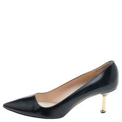 Pre Owned Prada Black Patent Leather Pointed Toe Pumps Size 38