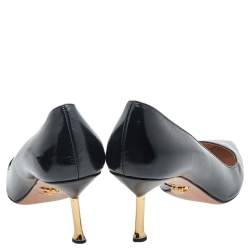 Pre Owned Prada Black Patent Leather Pointed Toe Pumps Size 38