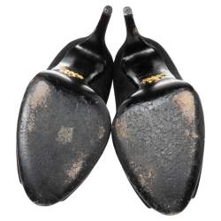 Pre Owned Prada Black Suede Peep-Toe Ankle Boots Size 36