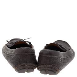 Pre Owned Prada Brown Leather Slip on Loafers Size 39