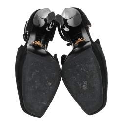 Pre Owned Prada Black/Brown Suede Ankle Strap Sandals Size 38