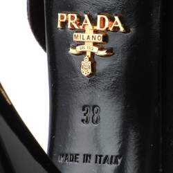 Pre Owned Prada Black/Brown Suede Ankle Strap Sandals Size 38