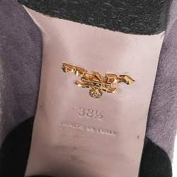 Pre Owned Prada Tricolor Suede Lace Up Ankle Booties Size 38.5