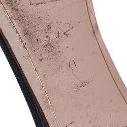 Pre Owned Prada Navy Blue Saffiano Leather Logo Embellished Flat Slides Size 41