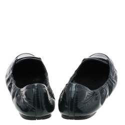 Pre Owned Prada Dark Blue Patent Leather Ballet Flats Size 39