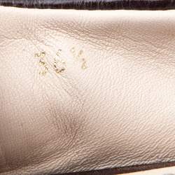 Pre Owned Prada Brown/Black Leather Scrunch Ballet Flats Size 36.5