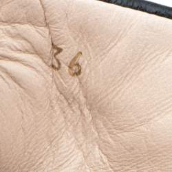 Pre Owned Prada Black Leather Scrunch Ballet Flats Size 36