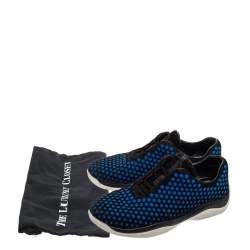 Pre Owned Prada Black/Blue Suede Lace Up Sneakers Size 39.5