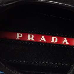 Pre Owned Prada Black/Blue Suede Lace Up Sneakers Size 39.5