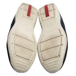 Pre Owned Prada Black/Blue Suede Lace Up Sneakers Size 39.5