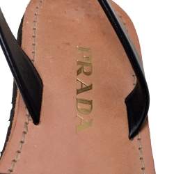 Pre Owned Prada Beige/Brown Python Leather Slingback Flat Sandals Size 40