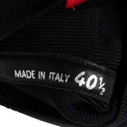 Pre Owned Prada Black Knit Fabric High Top Slip On Sneakers Size 40.5 