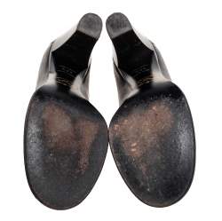 Pre Owned Prada Black  Leather Loafer Pumps Size 36.5