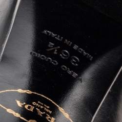 Pre Owned Prada Black  Leather Loafer Pumps Size 36.5