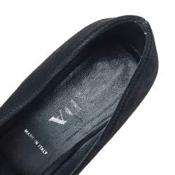 Pre Owned Prada Black Suede Square Toe Pumps Size 37