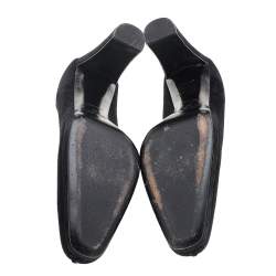 Pre Owned Prada Black Suede Square Toe Pumps Size 37