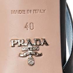 Pre Owned Prada Black Leather Bow Slingback Sandals Size 40