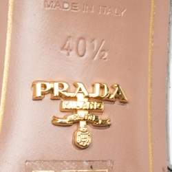 Pre Owned Prada Metallic Grey Snakeskin Embossed Leather Slide Sandals Size 40.5