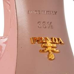 Pre Owned Prada Pink Patent Leather Platform Sandals Size 38.5
