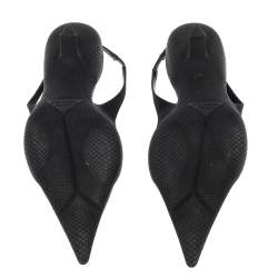 Pre Owned Prada Back Nylon Pointed Toe Slingback Sneaker Pumps Size 36