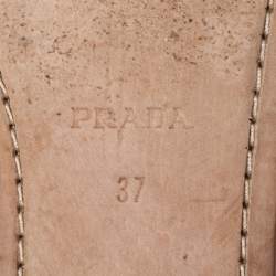 Pre Owned Prada Black Suede Embellished Flat Slides Size 37