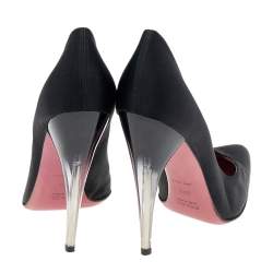 Prada Black Satin Pointed Toe Pumps Size 39.5
