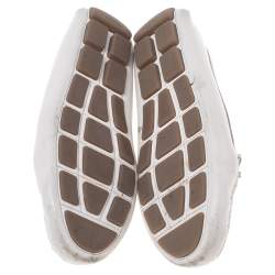 Pre Owned Prada  White Leather Bow Loafers Size 40