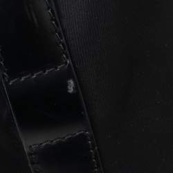 Pre Owned Prada Black Leather and Nylon Monolith Ankle Boots Size 38