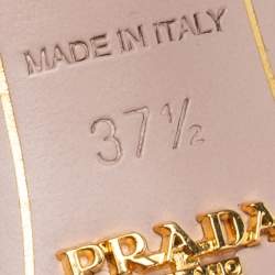 Pre Owned Prada  Silver Saffiano Leather Vernice Slide Sandals Size 37.5