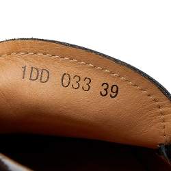 Pre Owned Prada Black Patent Leather Bow Logo Slip On Loafers Size 39