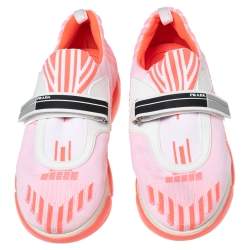 Pre Owned Prada Neon Pink Fabric Cloudbust Sneakers Size 39.5