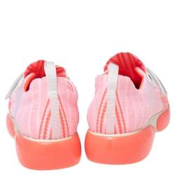 Pre Owned Prada Neon Pink Fabric Cloudbust Sneakers Size 39.5