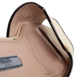 Pre Owned Prada Cream Saffiano Vernice Leather Flat Slides Size 39