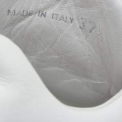 Pre Owned Prada White Brogue Leather Lace Up Oxford Sneakers Size 37.5