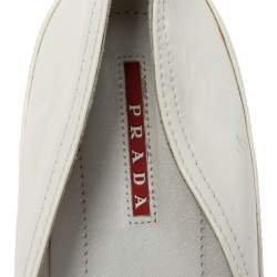 Pre Owned Prada Cream Patent Leather Slip on Sneakers Size 38